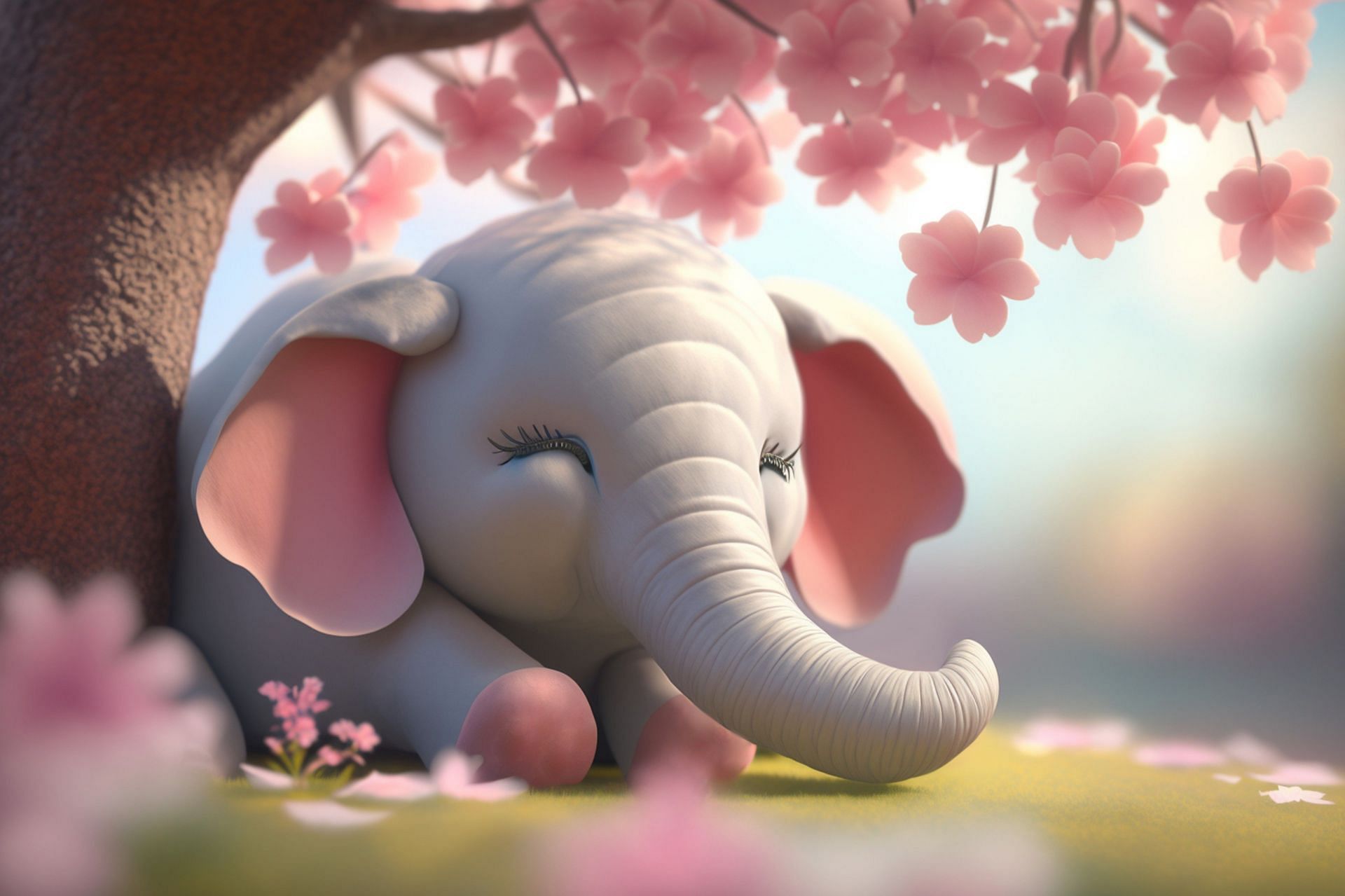 Negative thoughts are like a baby pink elephant, they don't leave your head easily. (Image via Vecteezy/ Michael Külbel)